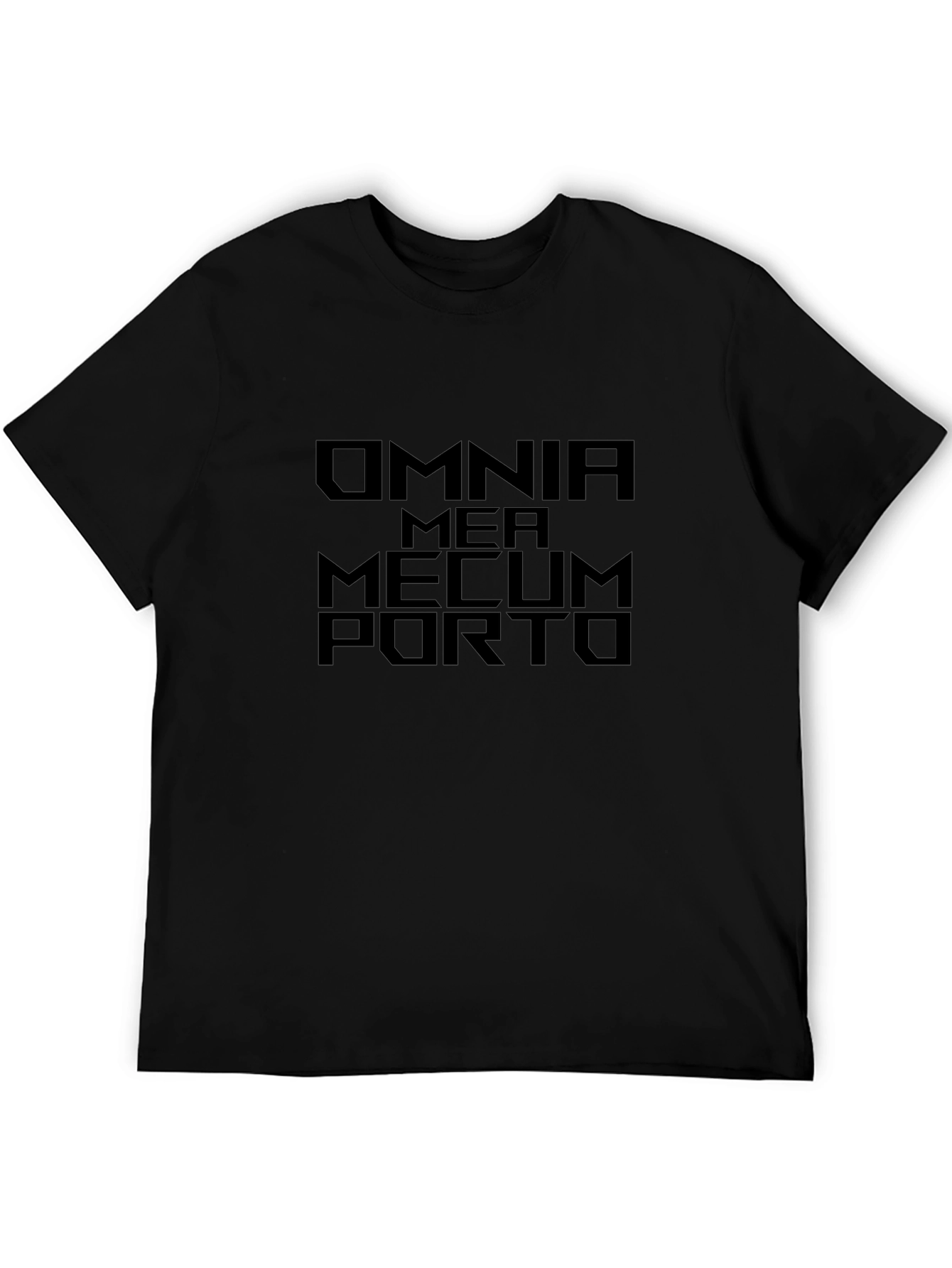 Omnia Mea Mecum Porto Graphic T-Shirt - Black