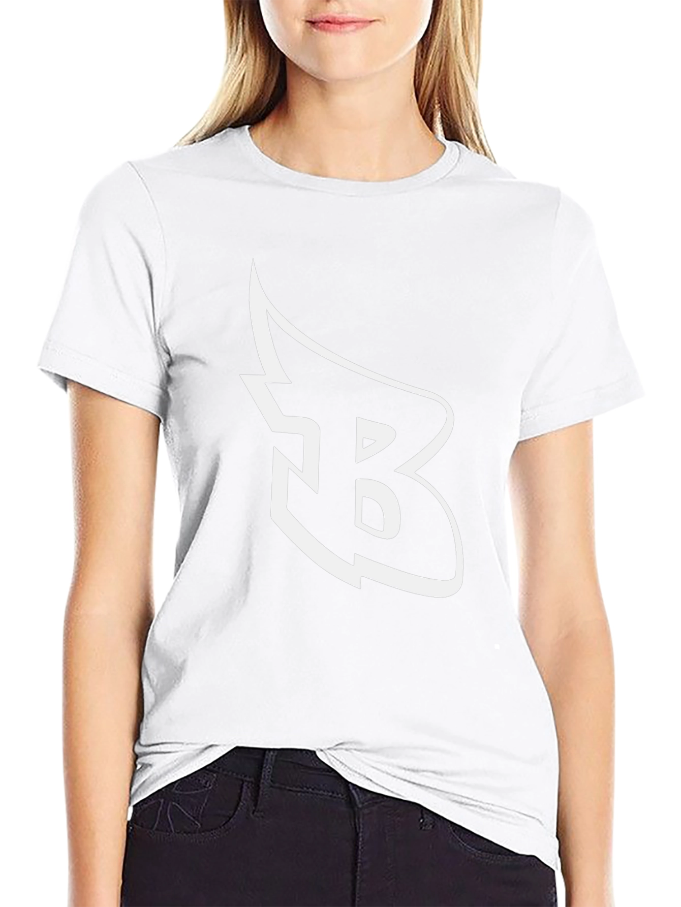 Black T-Shirt with White Letter B Graphic