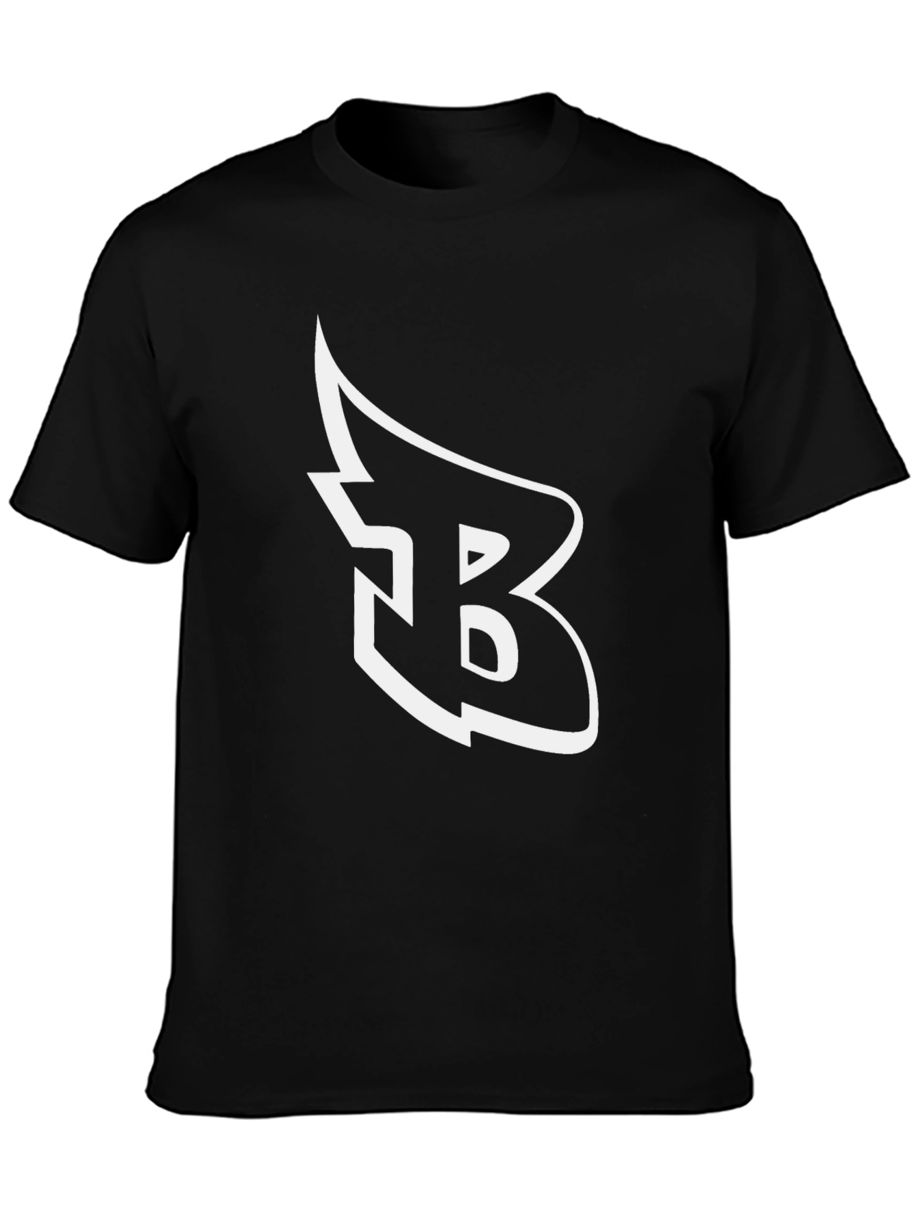 Black T-Shirt with White Letter B Graphic