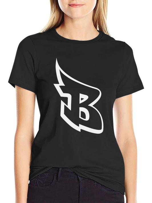 Black T-Shirt with White Letter B Graphic