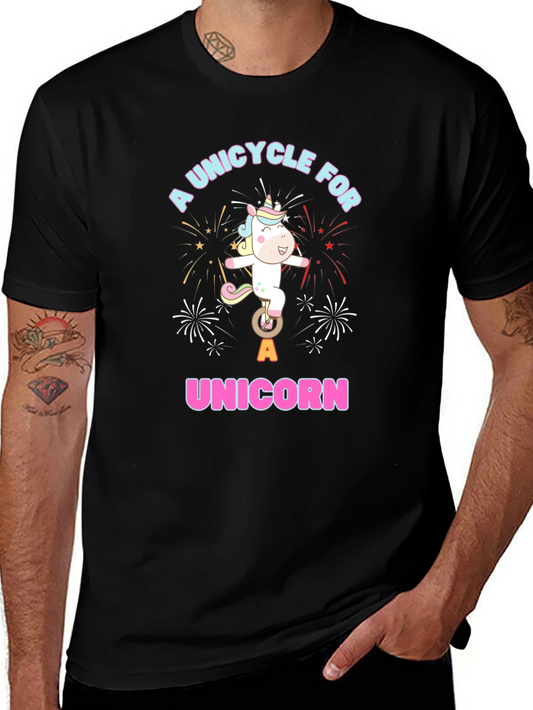 Unicycle Unicorn Graphic Tee - Fun & Festive