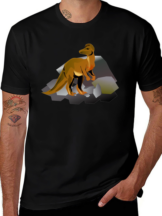 Dinosaur Graphic Print Black T-Shirt