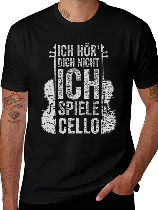Cello Player Black Graphic Tee Shirt