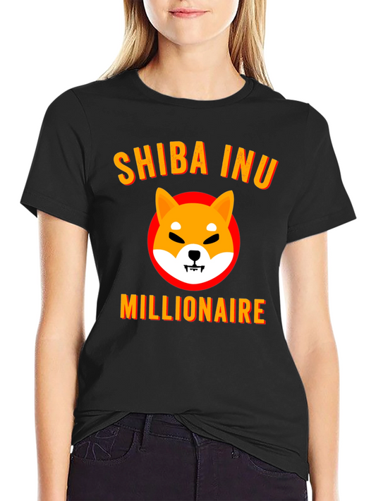 Shiba Inu Millionaire Graphic Tee - Black