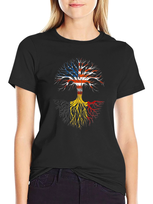 USA & Belgian Roots Graphic T-Shirt