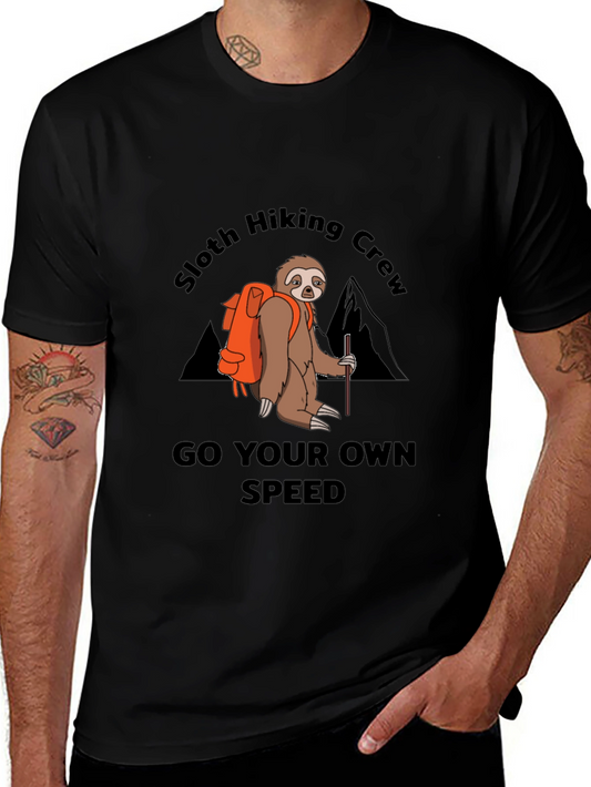 Sloth Hiking Crew T-Shirt - Go Your Own Speed