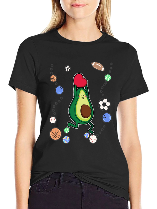Avocado Heart Sports Fan T-Shirt