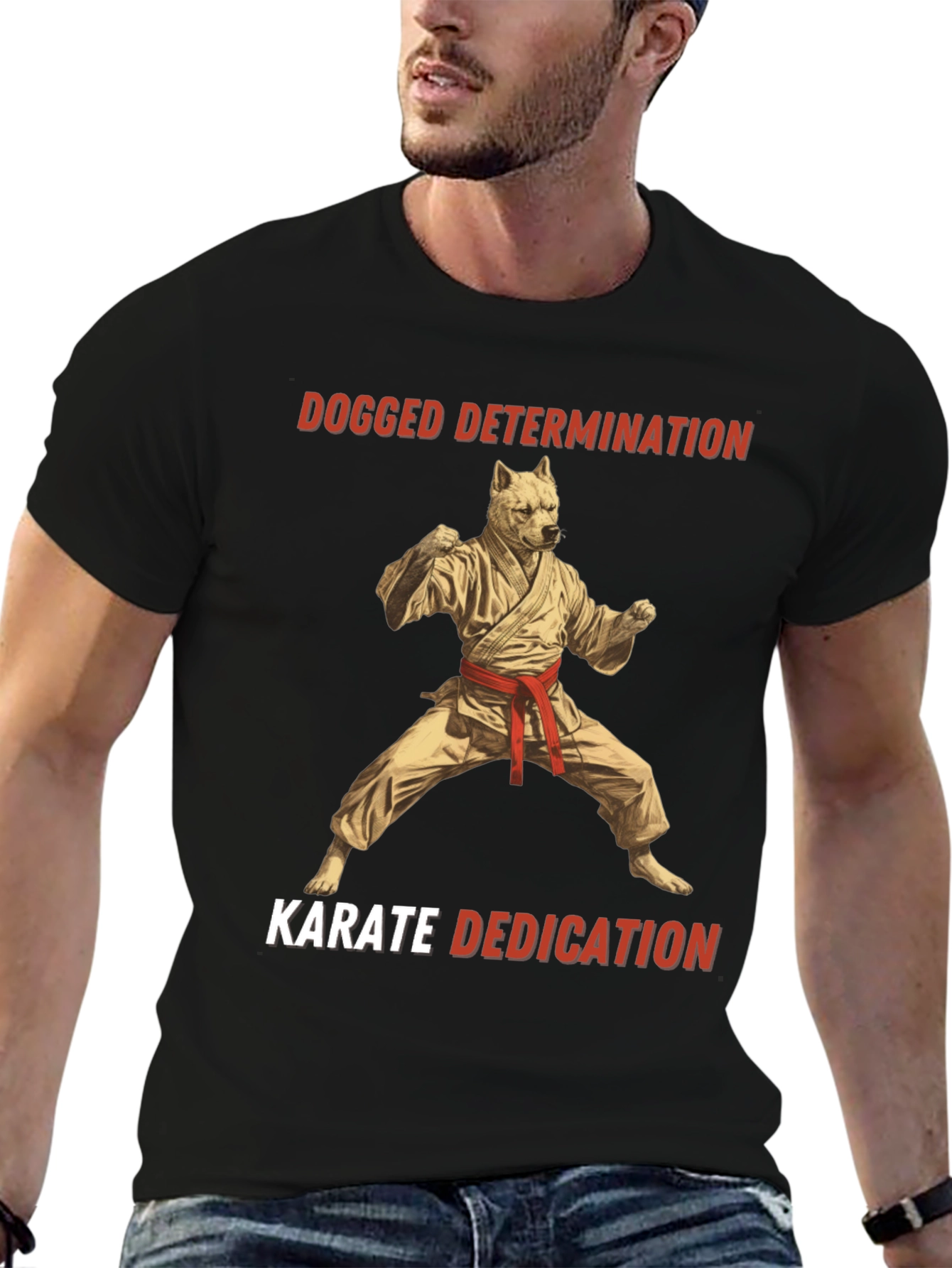 Dogged Determination Karate Dedication Black T-Shirt