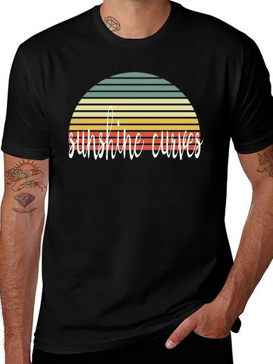 Sunshine Curves Graphic Tee - Retro Style