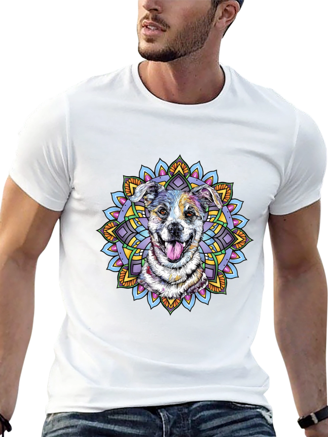 Dog Mandala Graphic T-Shirt - Unisex