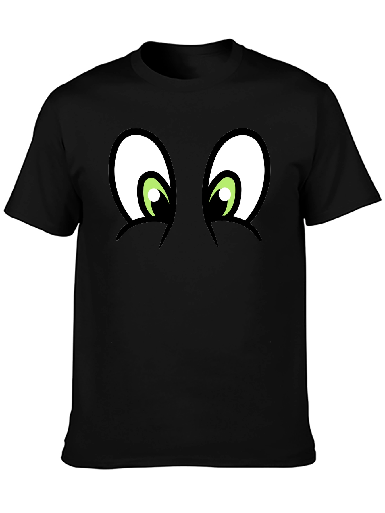 Cartoon Eyes Black T-Shirt