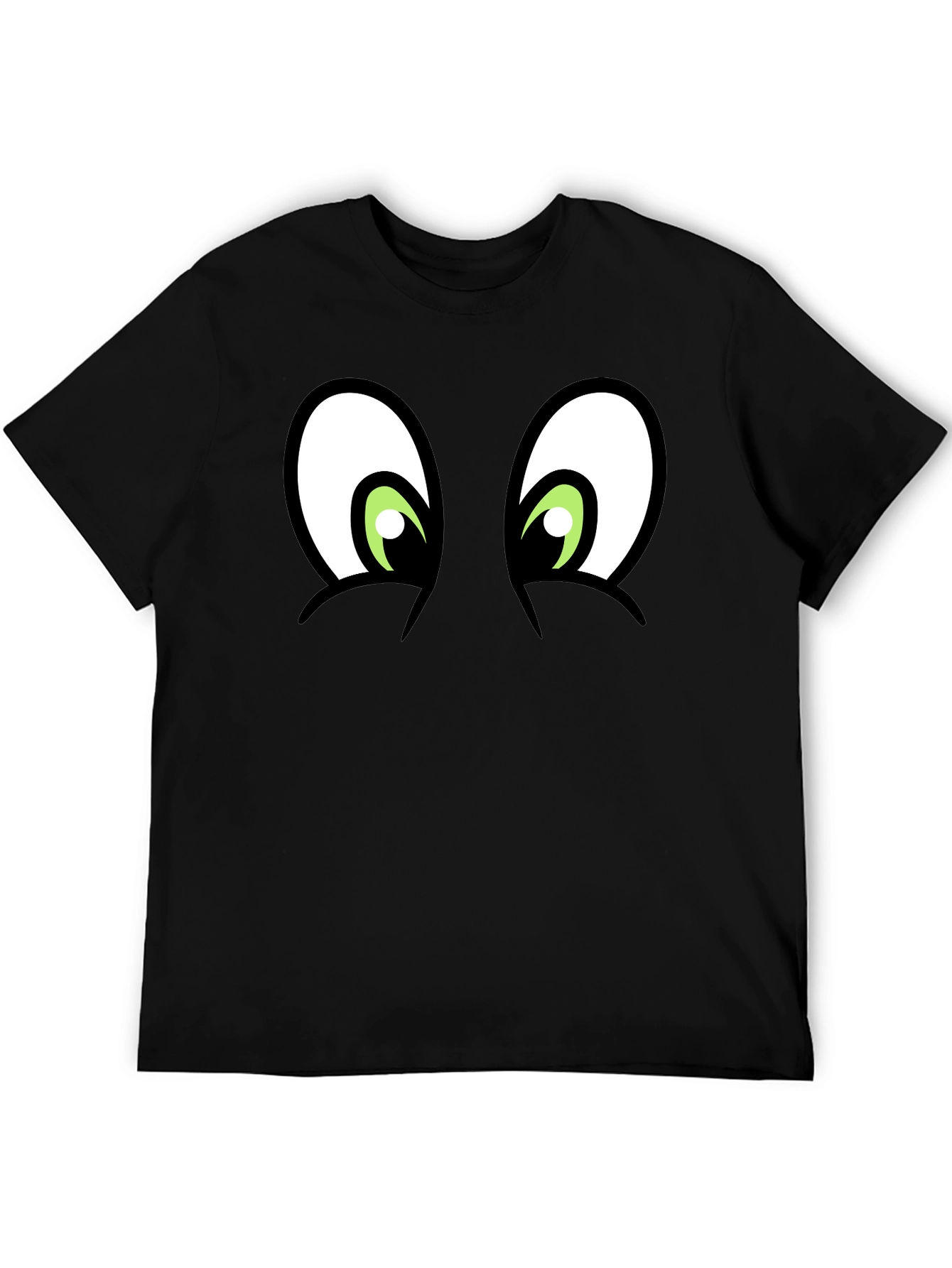 Cartoon Eyes Black T-Shirt