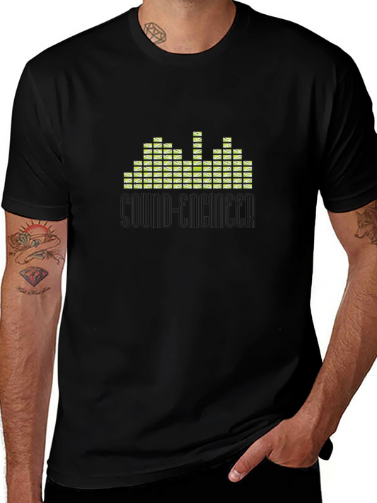 Sound Engineer Graphic T-Shirt - Black Crew Neck Tee