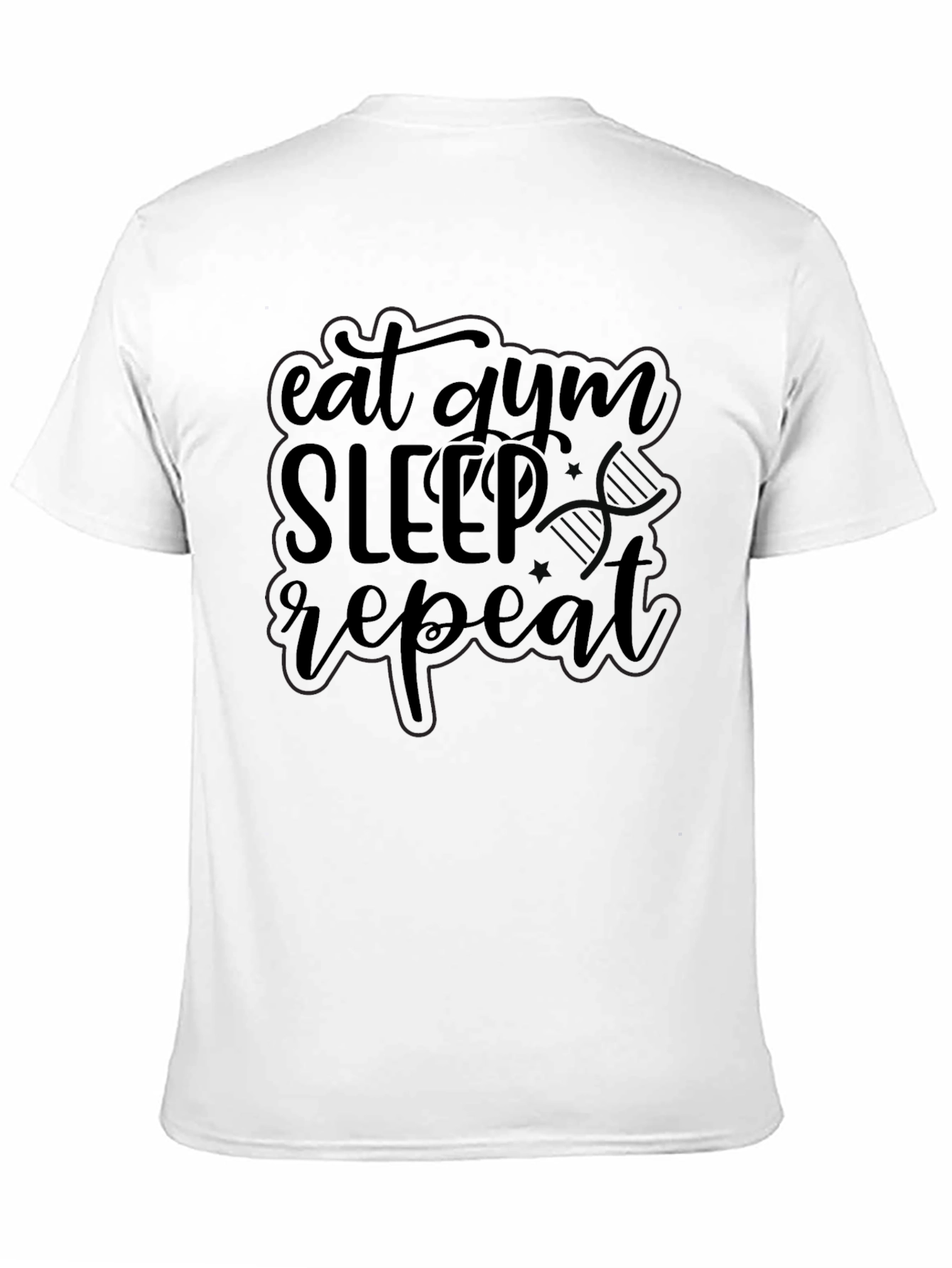 Eat Gym Sleep Repeat Black Graphic T-Shirt