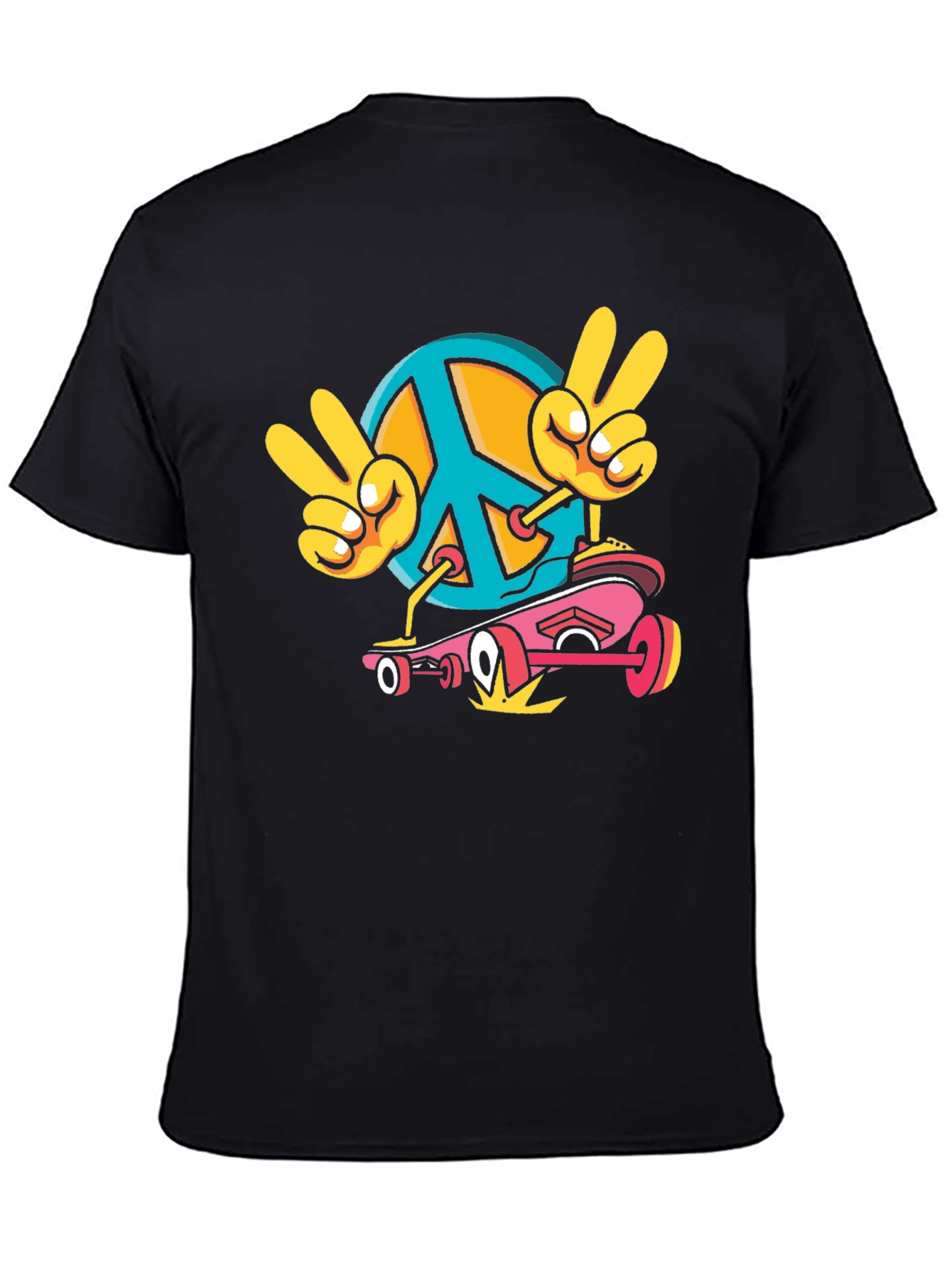 Peace Sign Skateboard Graphic T-Shirt