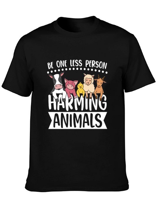 Be One Less Person Harming Animals Black T-Shirt
