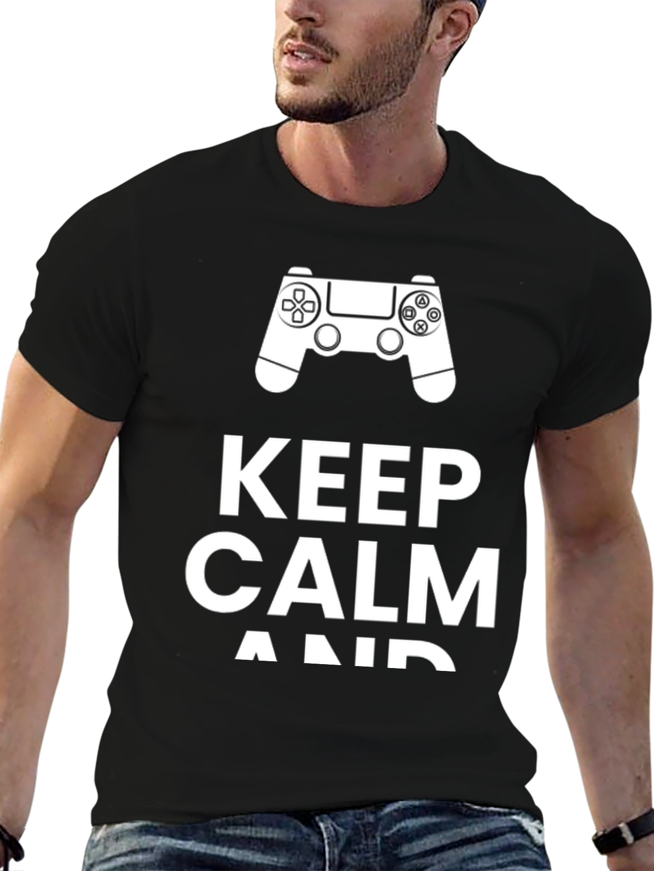 Keep Calm and Game On Black T-Shirt