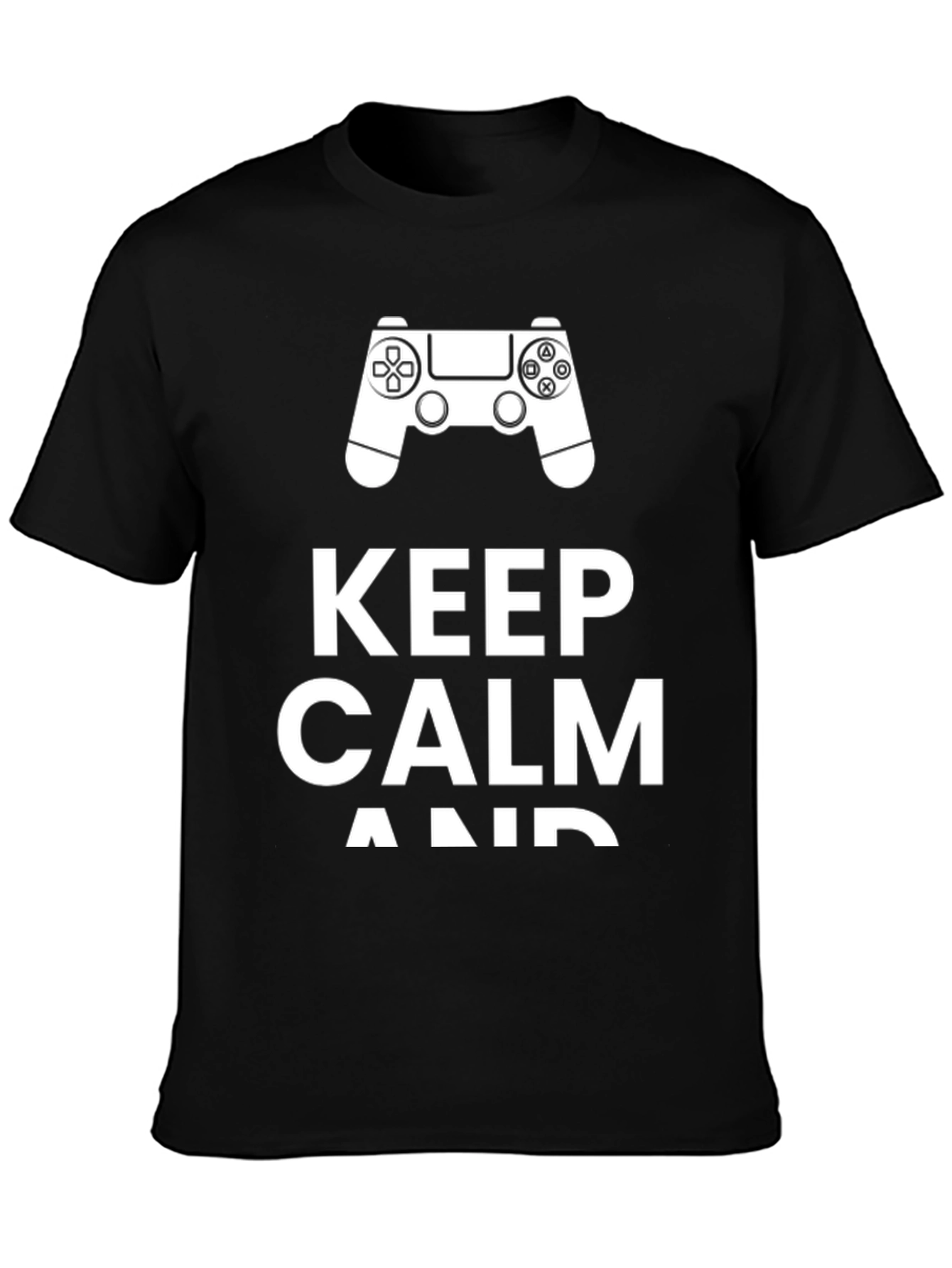 Keep Calm and Game On Black T-Shirt