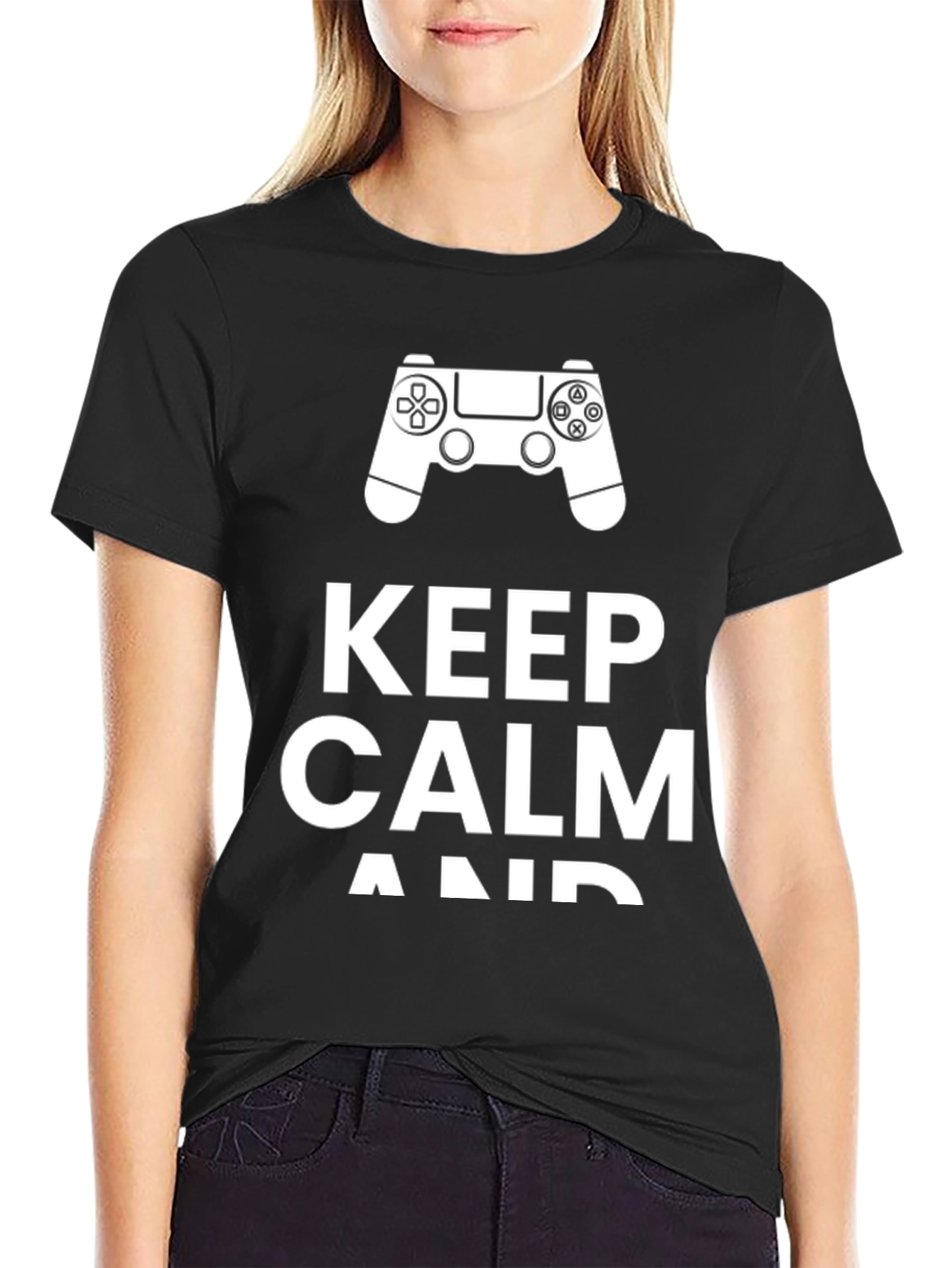 Keep Calm and Game On Black T-Shirt