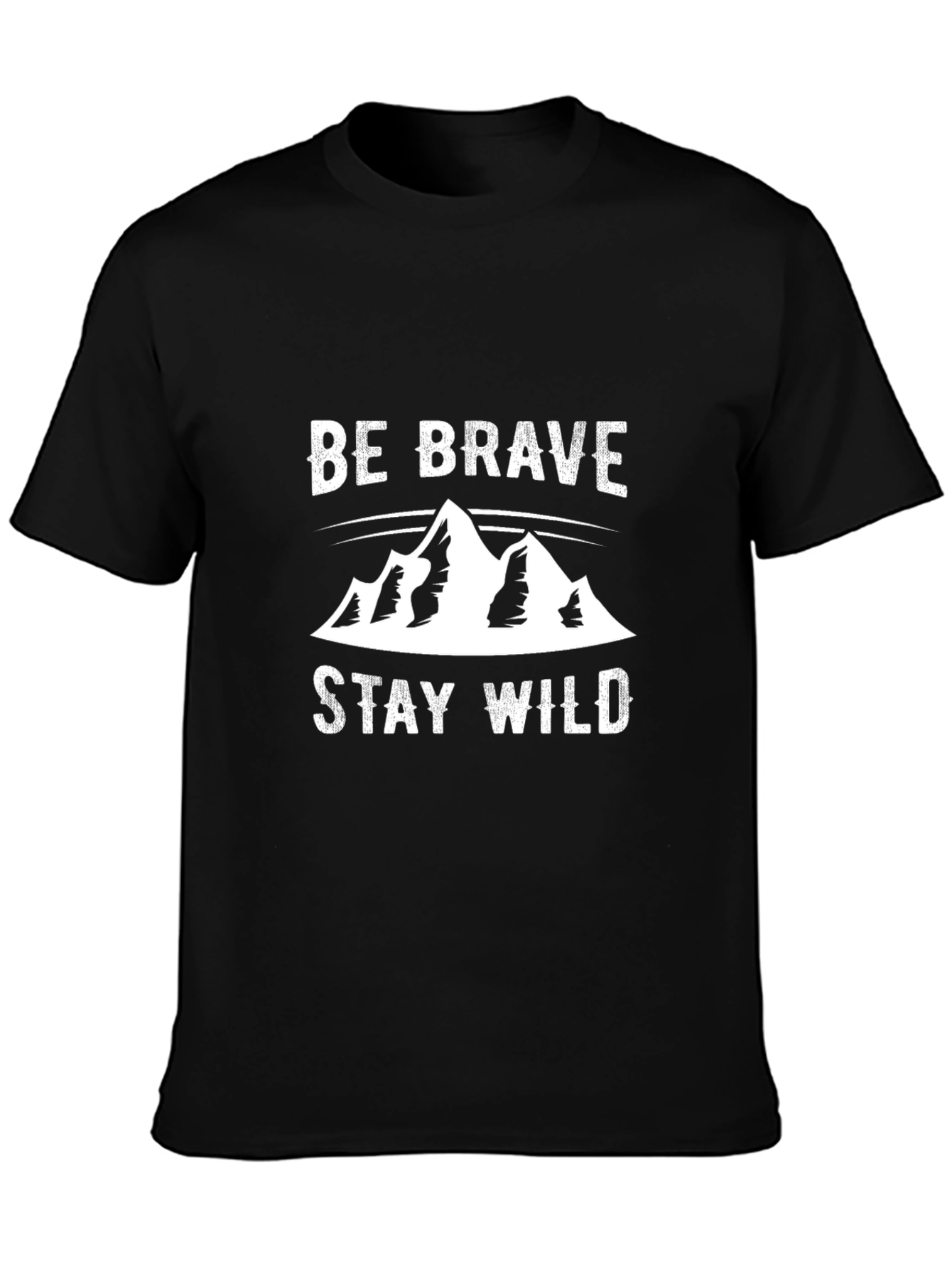Be Brave Stay Wild Mountain Graphic Tee - Black