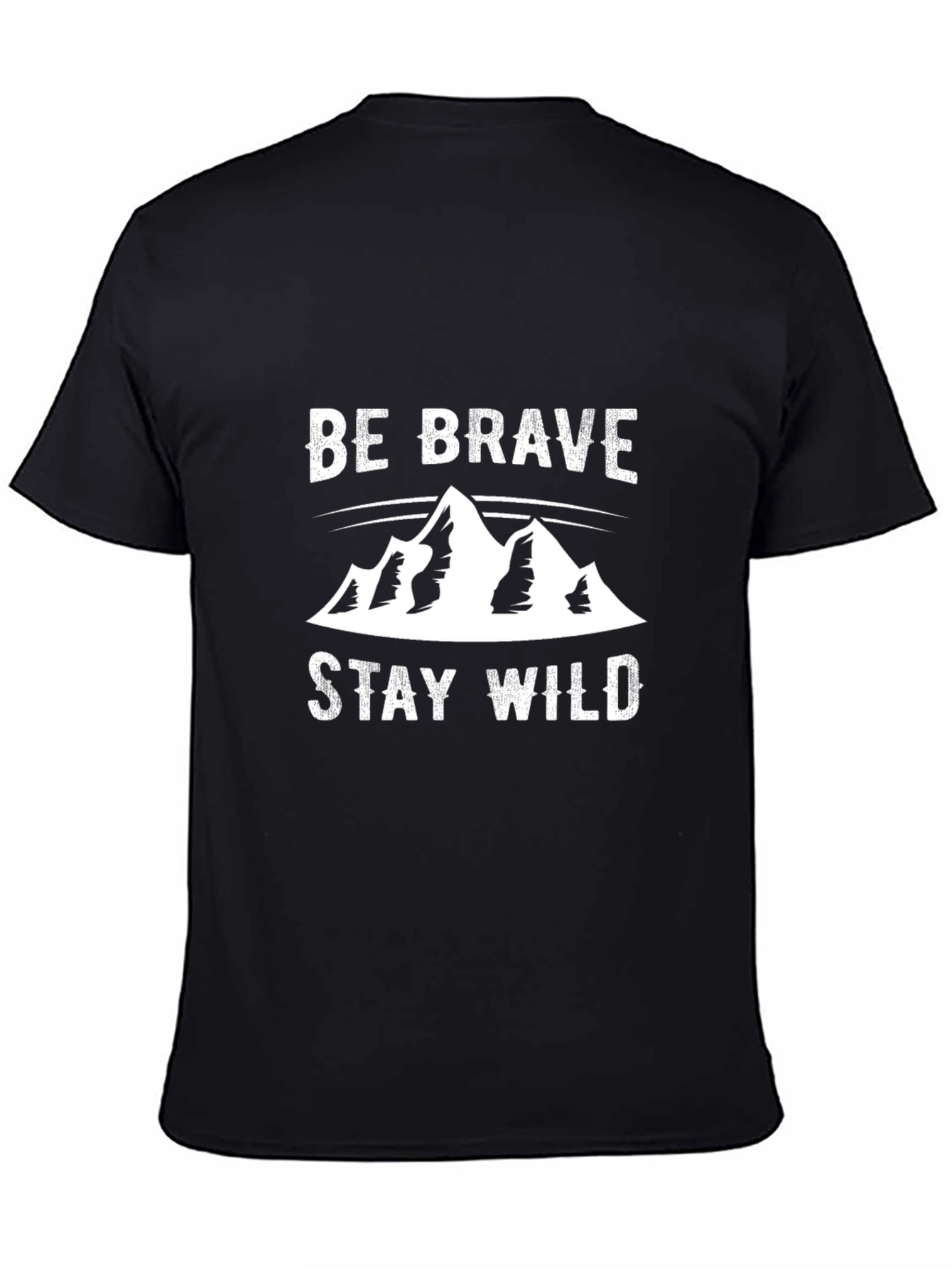 Be Brave Stay Wild Mountain Graphic Tee - Black
