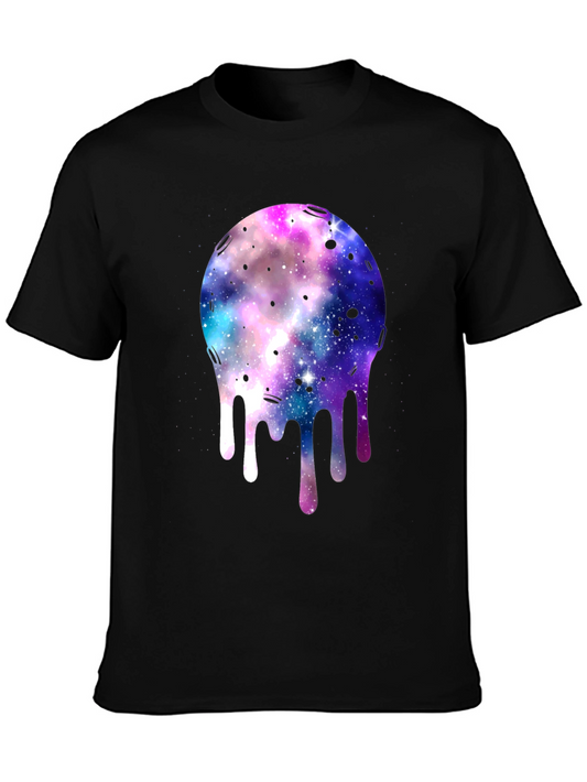 Galaxy Drip Graphic T-Shirt - Black
