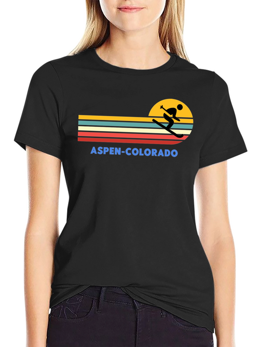 Aspen Colorado Retro Ski T-Shirt