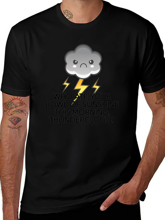 Funny Thundercloud Graphic T-Shirt - Mens Black Tee