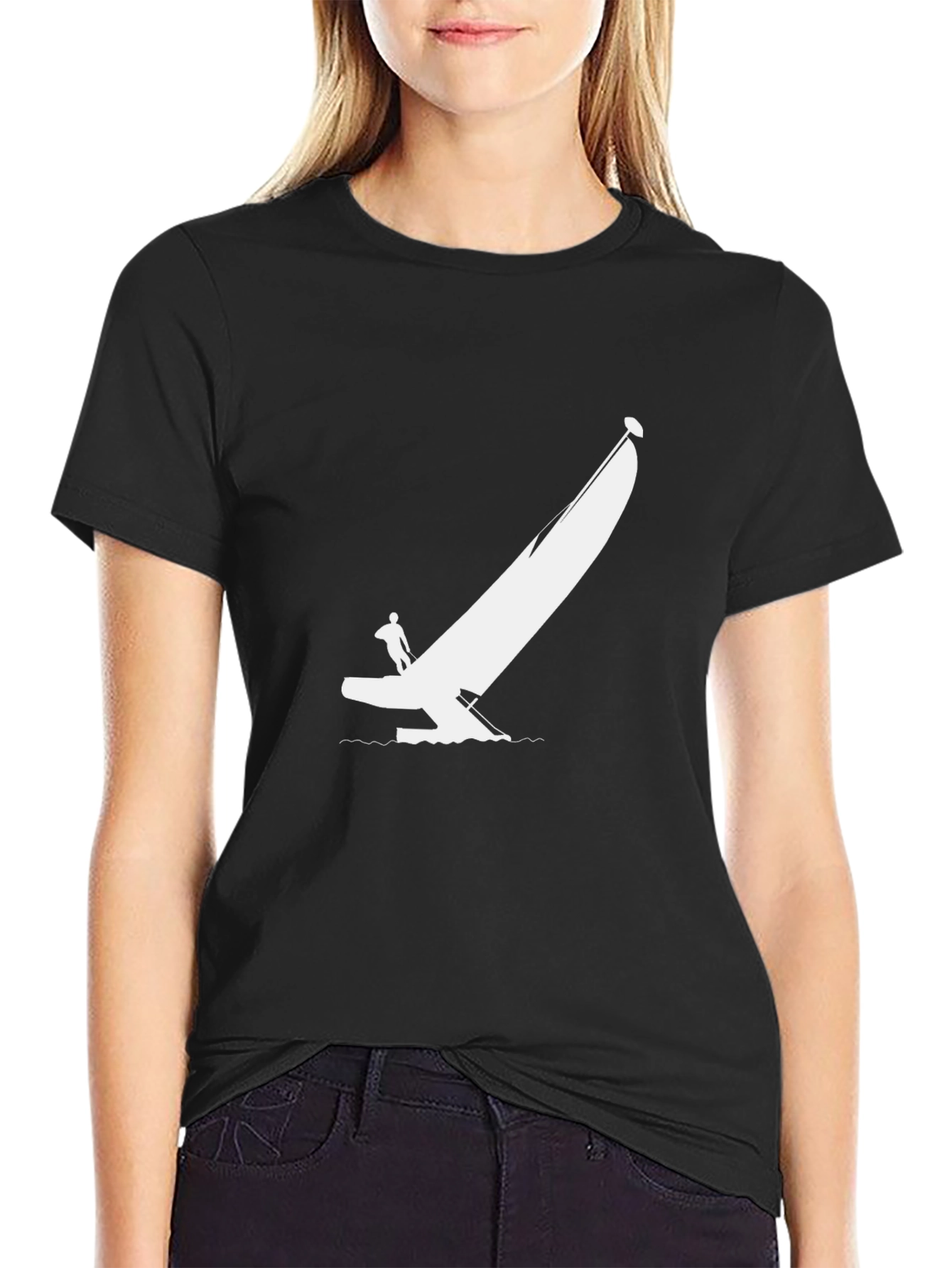 Sailboat Silhouette Black T-Shirt