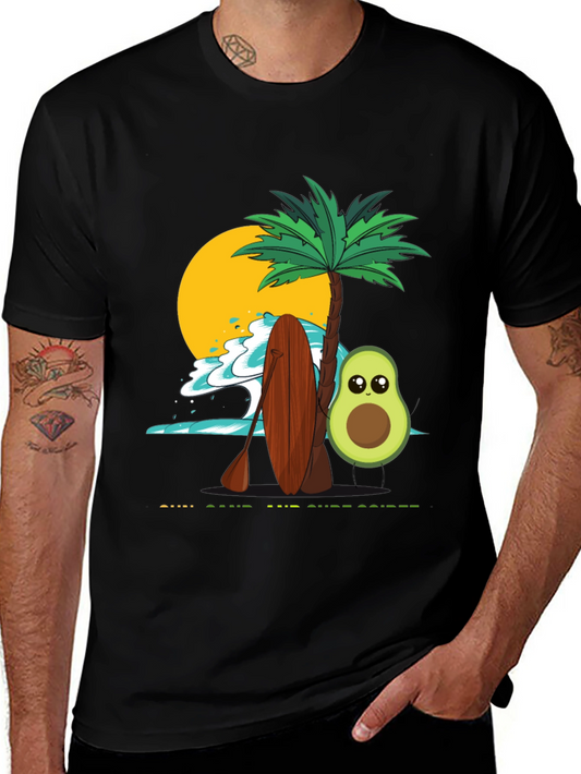 Avocado Surfing T-Shirt - Beach Vibes