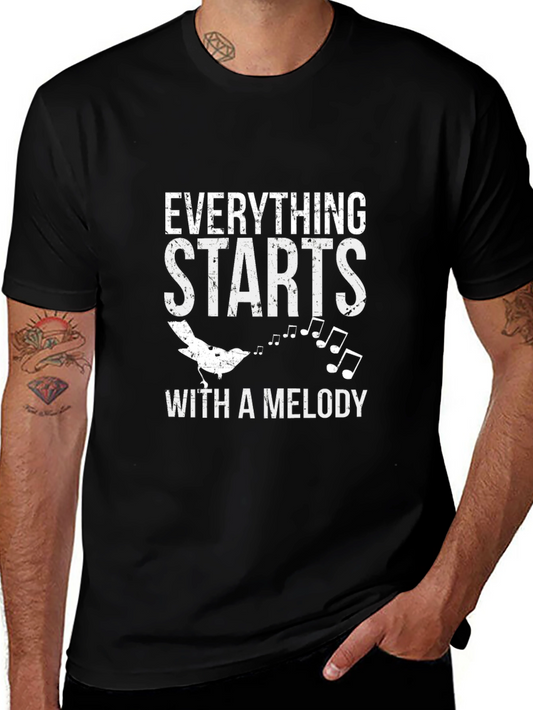 Everything Starts With A Melody Black T-Shirt