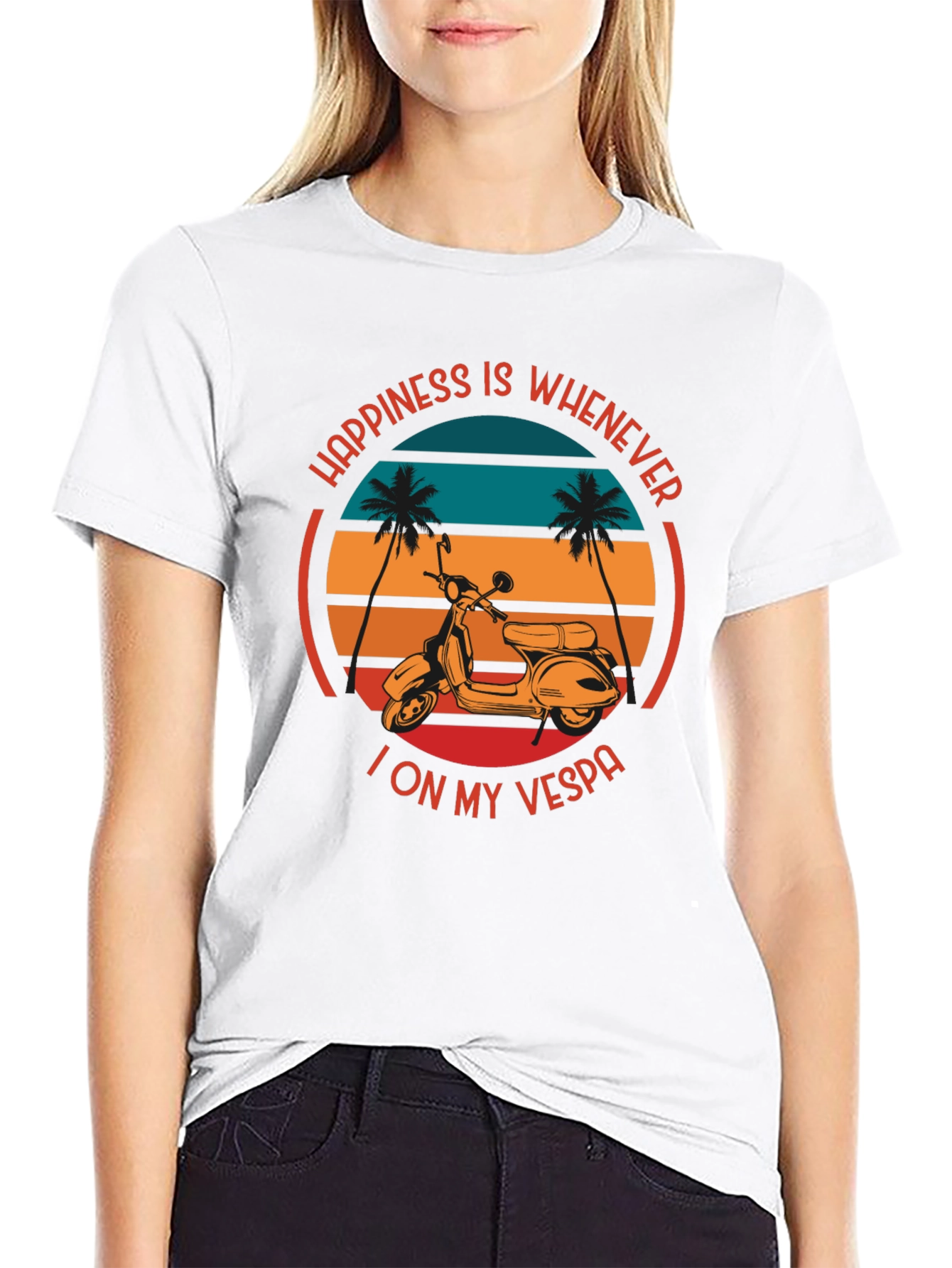 Happiness Vespa Graphic T-Shirt