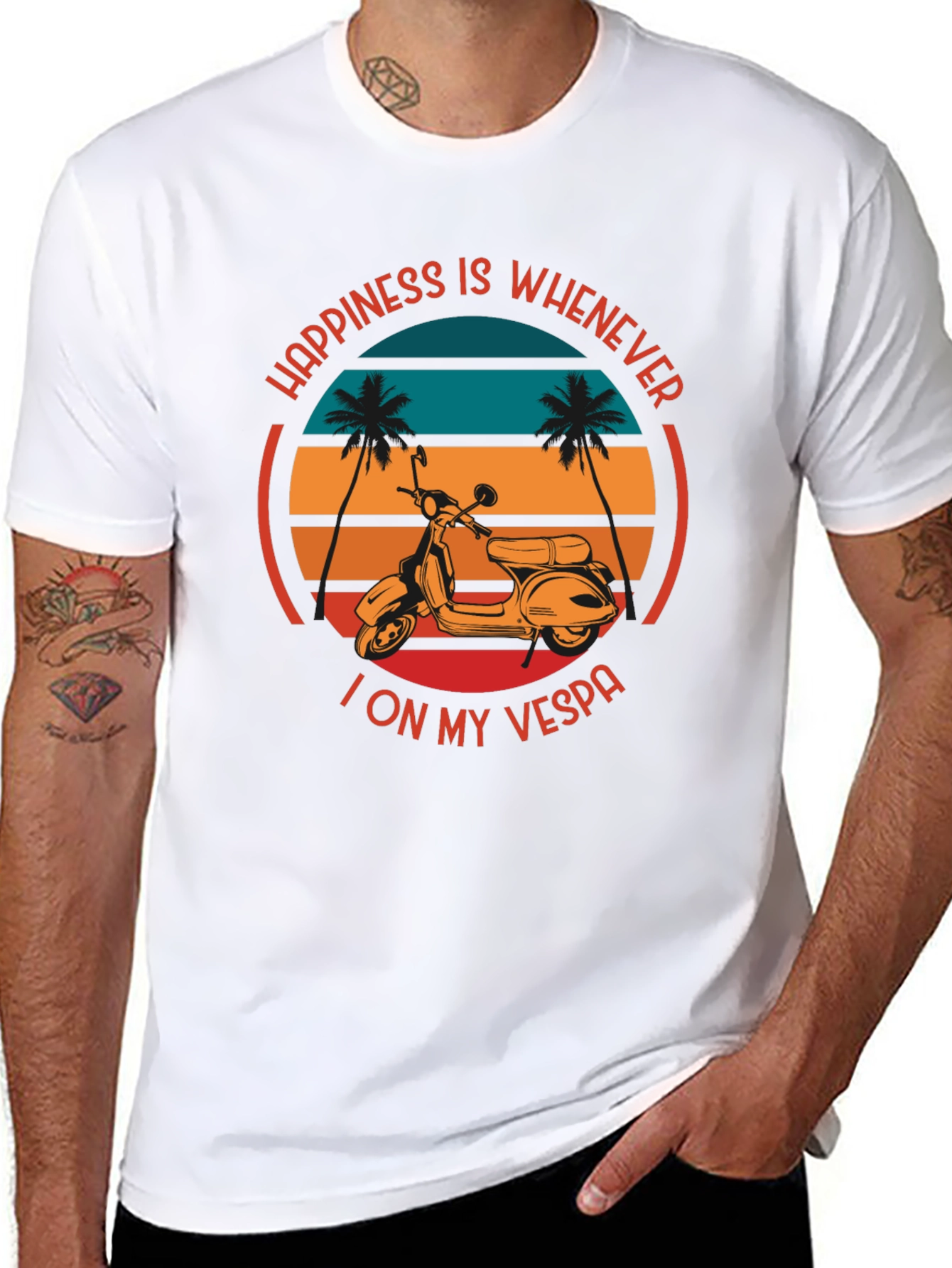 Happiness Vespa Graphic T-Shirt