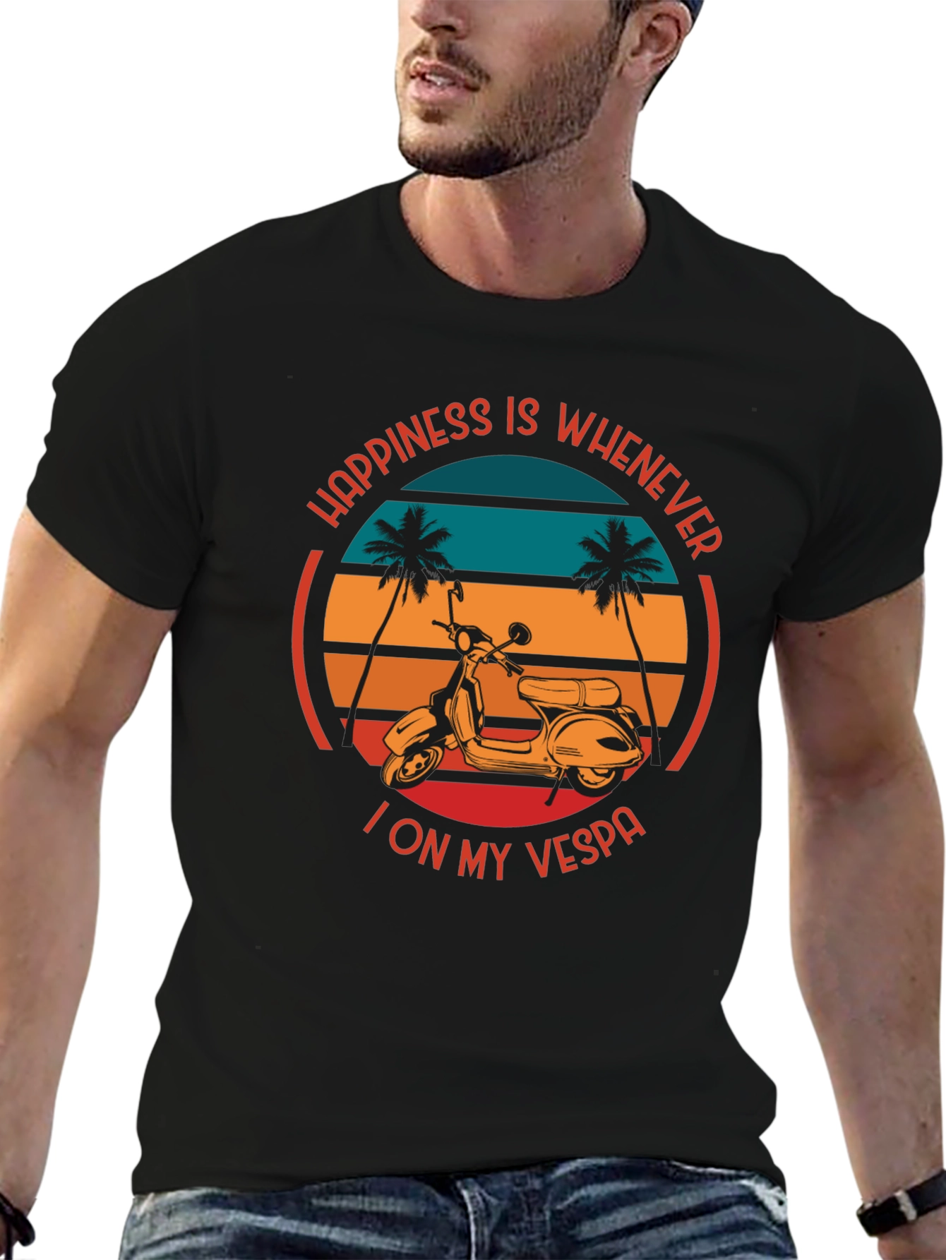 Happiness Vespa Graphic T-Shirt