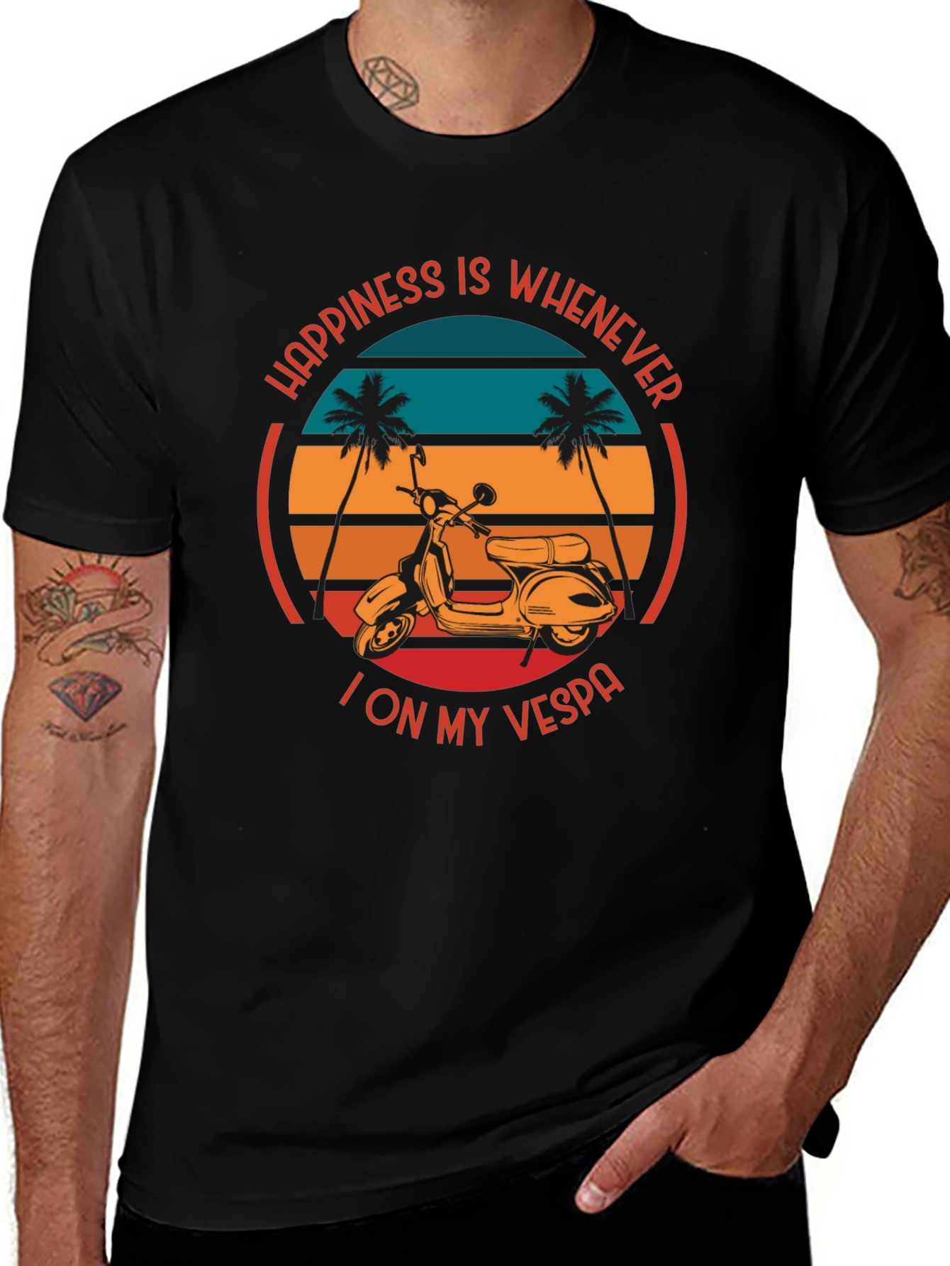 Happiness Vespa Graphic T-Shirt