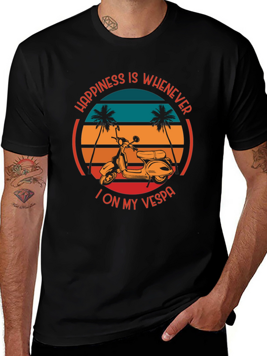 Happiness Vespa Graphic T-Shirt