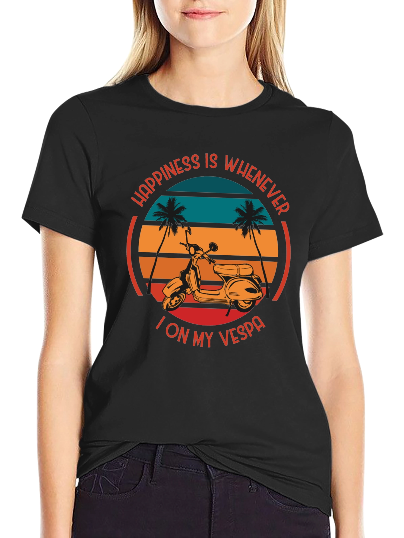 Happiness Vespa Graphic T-Shirt