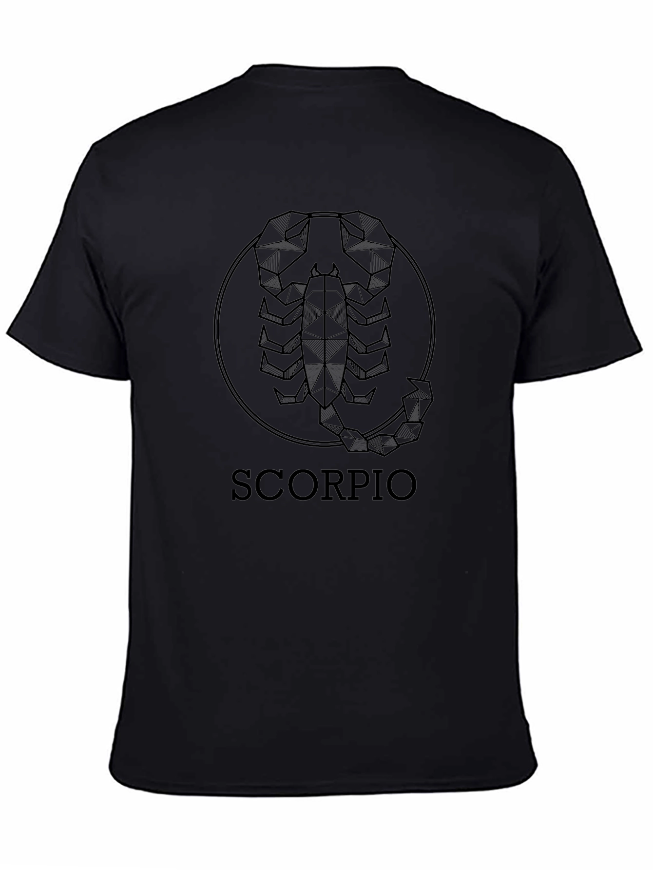 Geometric Scorpio Zodiac Black T-Shirt