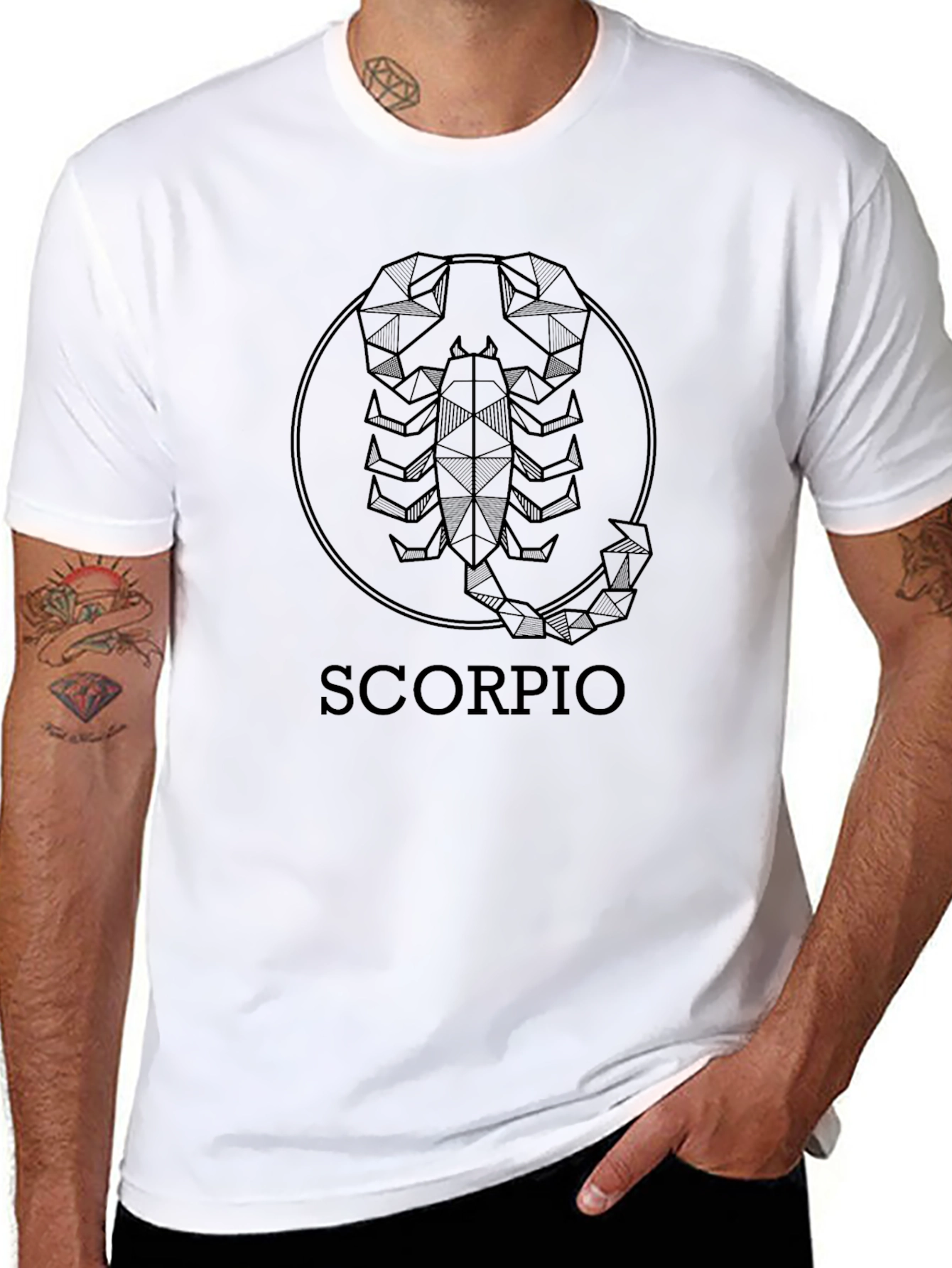 Geometric Scorpio Zodiac Black T-Shirt