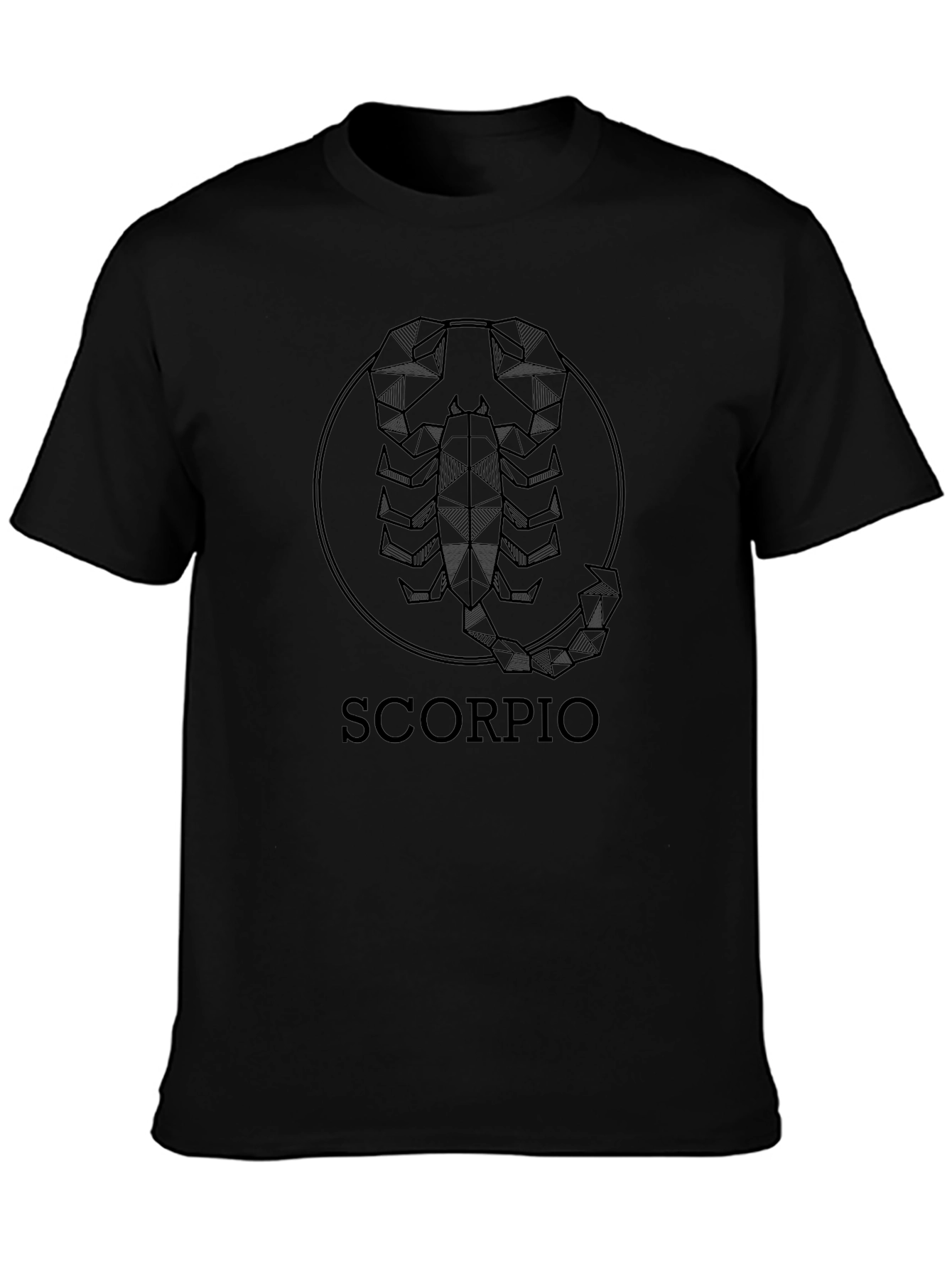 Geometric Scorpio Zodiac Black T-Shirt