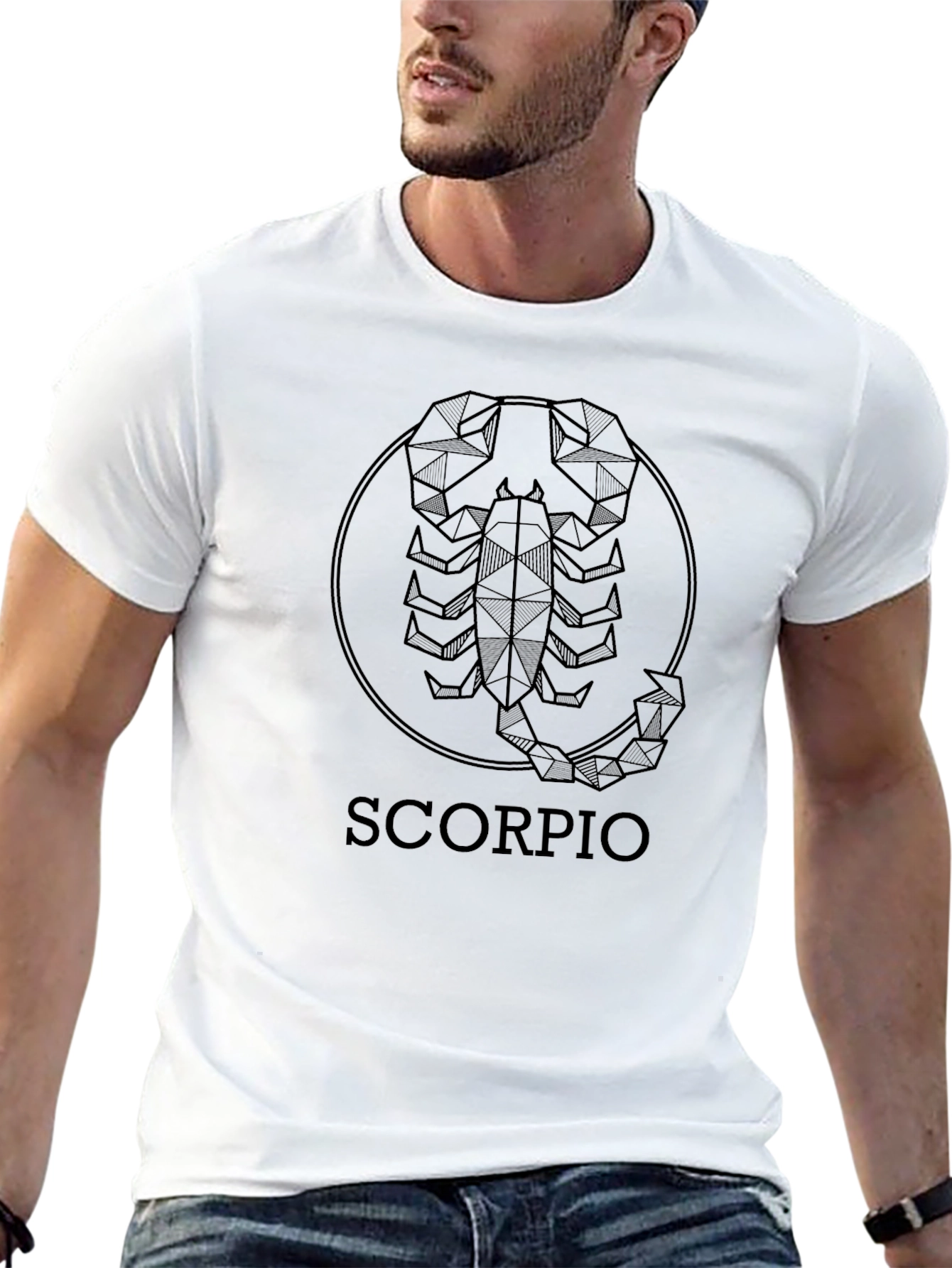 Geometric Scorpio Zodiac Black T-Shirt