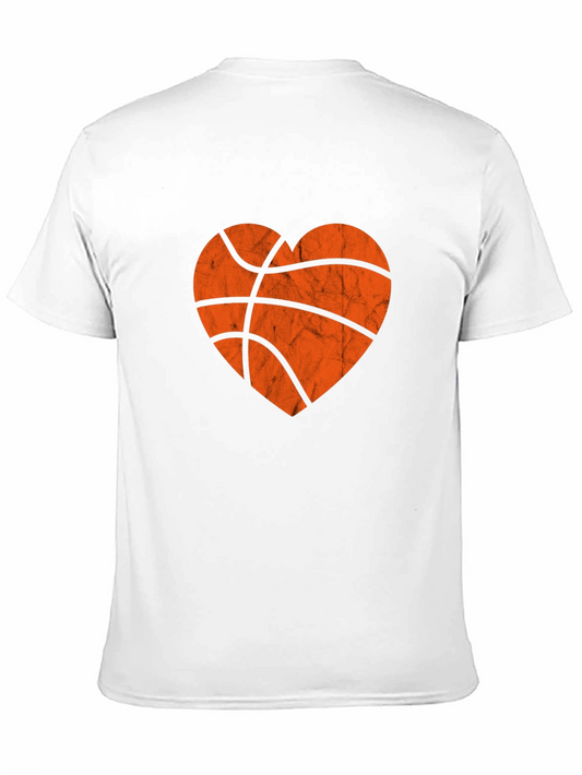 Basketball Heart Graphic Tee - Black