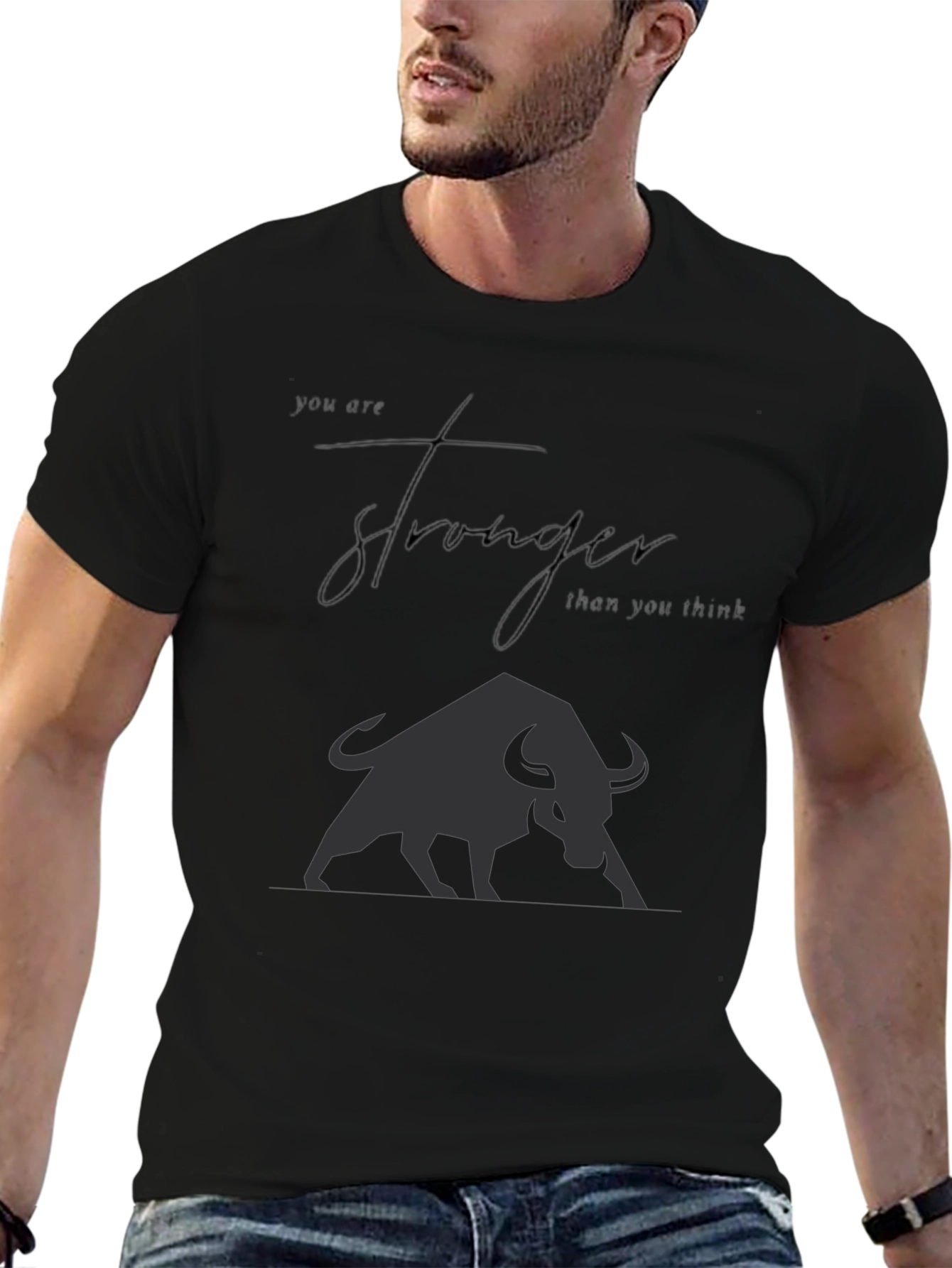 Motivational Bull Graphic T-Shirt