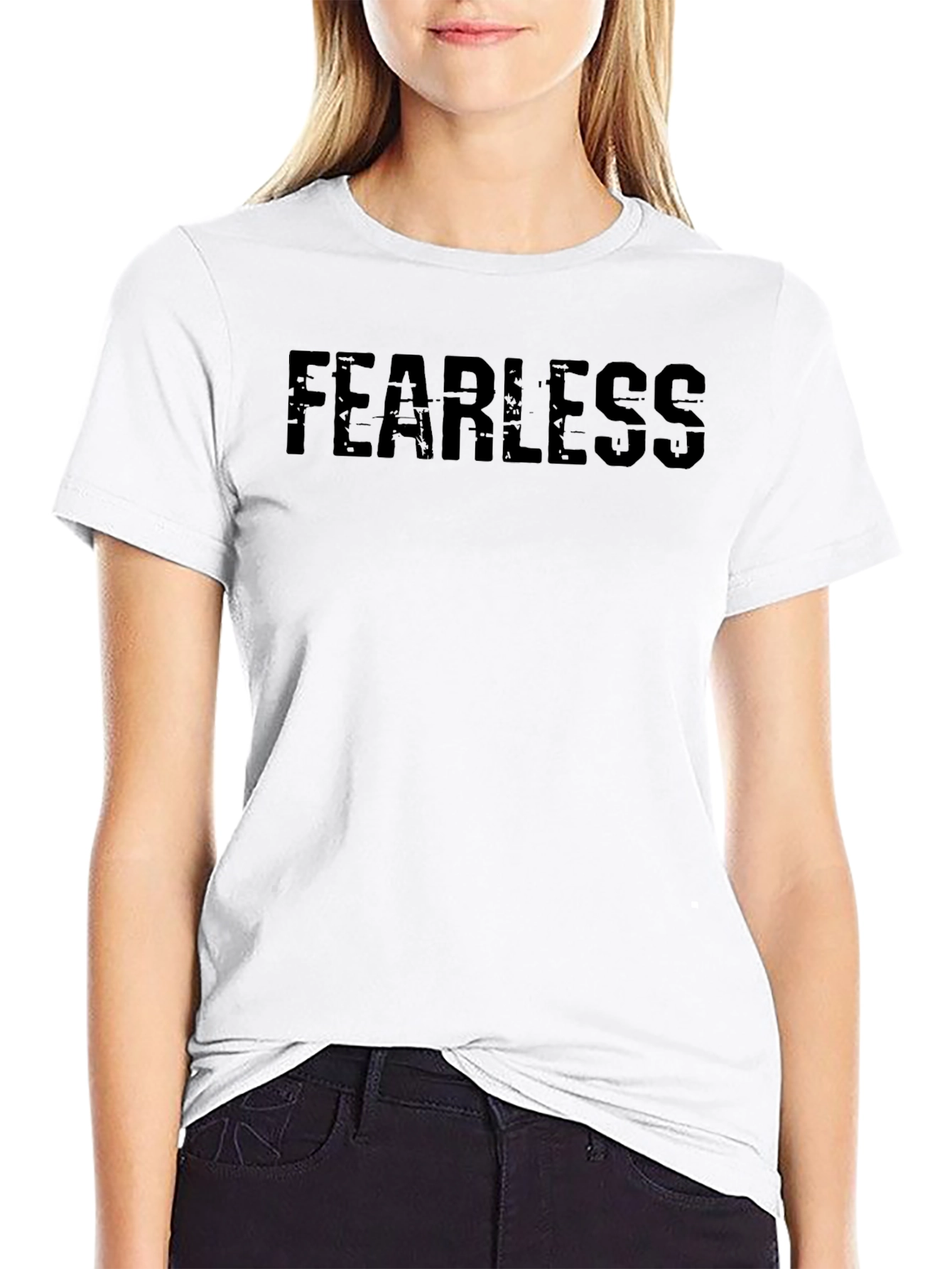 Fearless Graphic Print Black Crew Neck T-Shirt