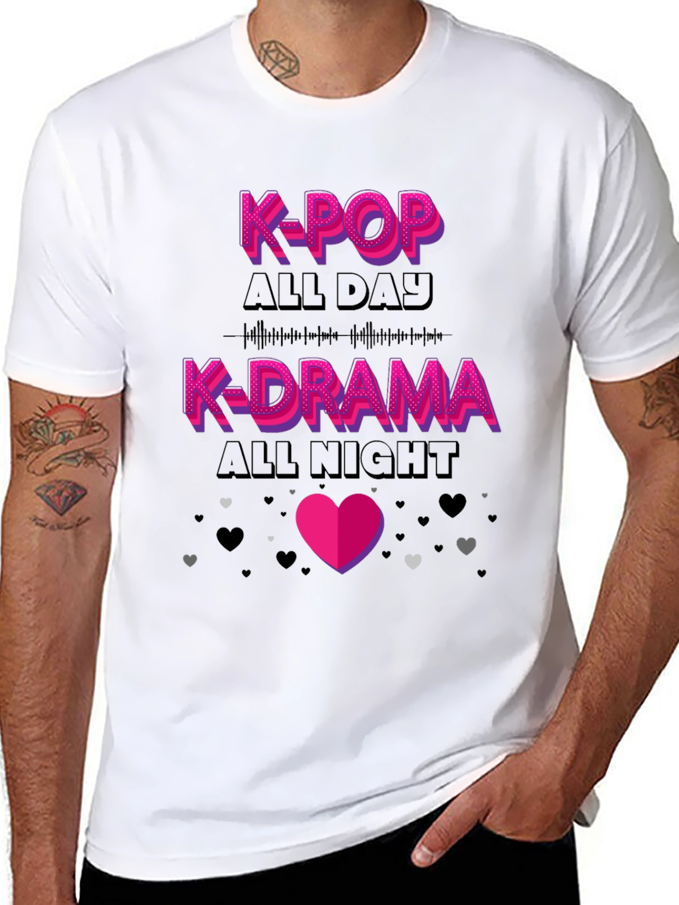 K-Pop All Day K-Drama All Night Graphic Tee