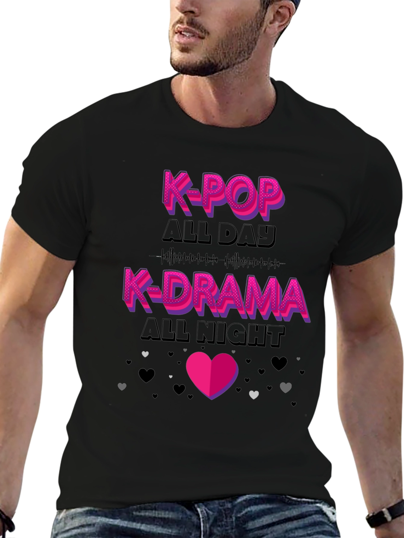 K-Pop All Day K-Drama All Night Graphic Tee