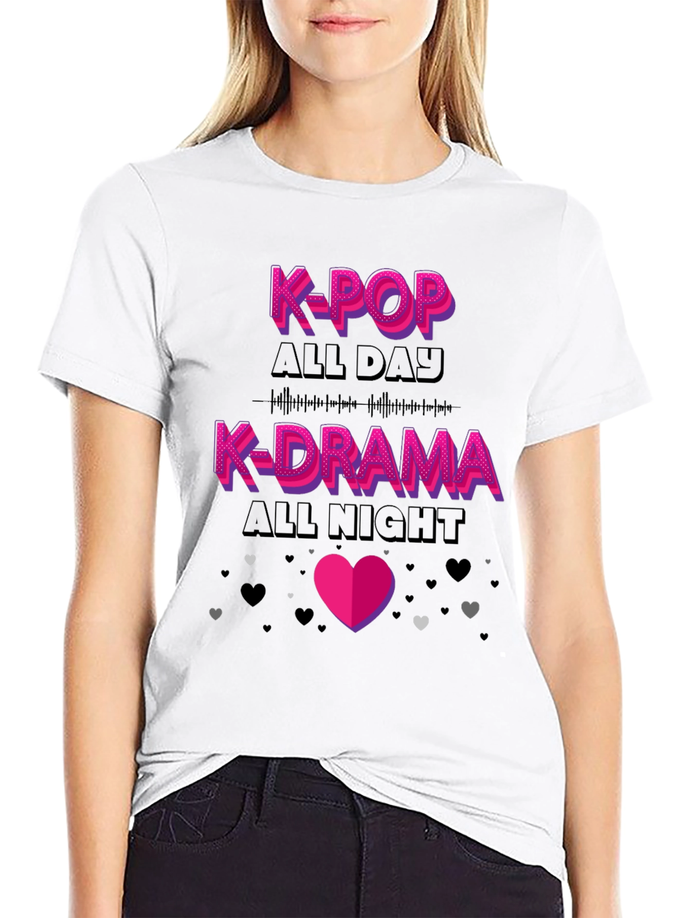 K-Pop All Day K-Drama All Night Graphic Tee