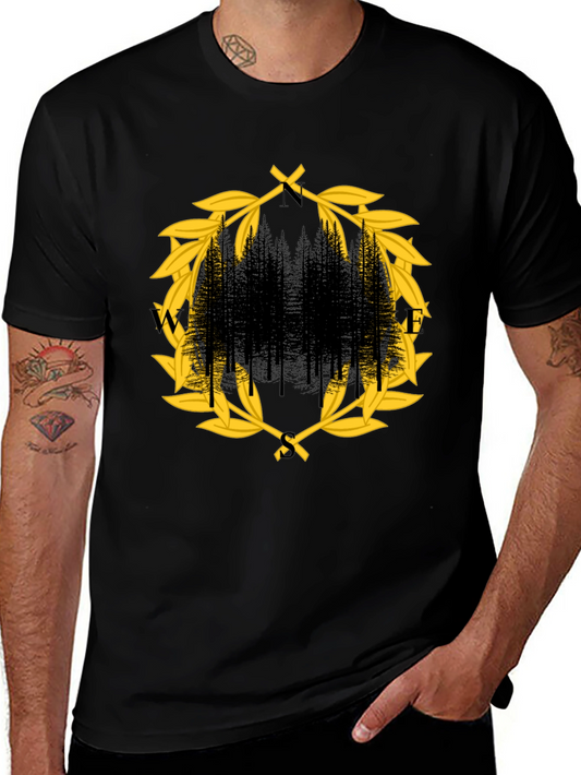 Forest Wreath Graphic T-Shirt - Nature Inspired Style