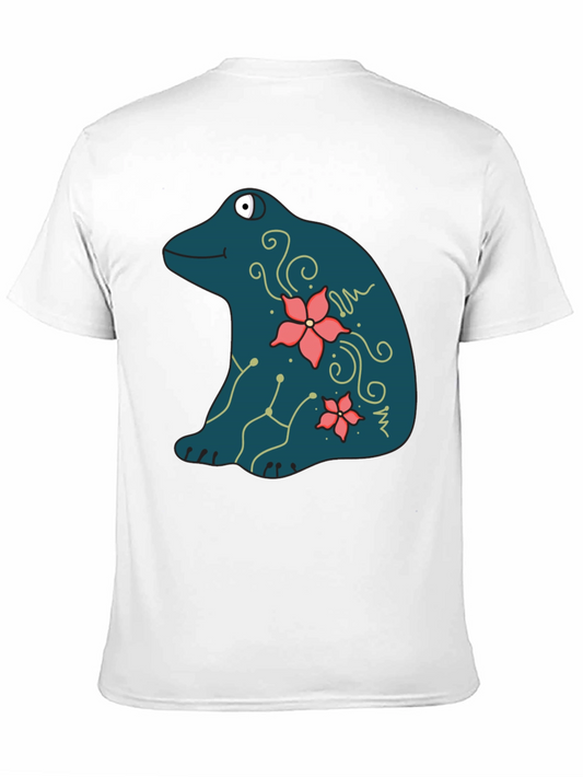 Frog Flower Graphic T-Shirt - Black