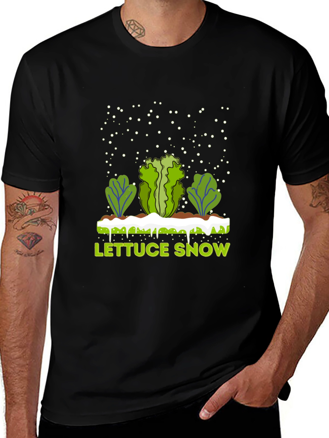 Lettuce Snow Novelty Graphic T-Shirt